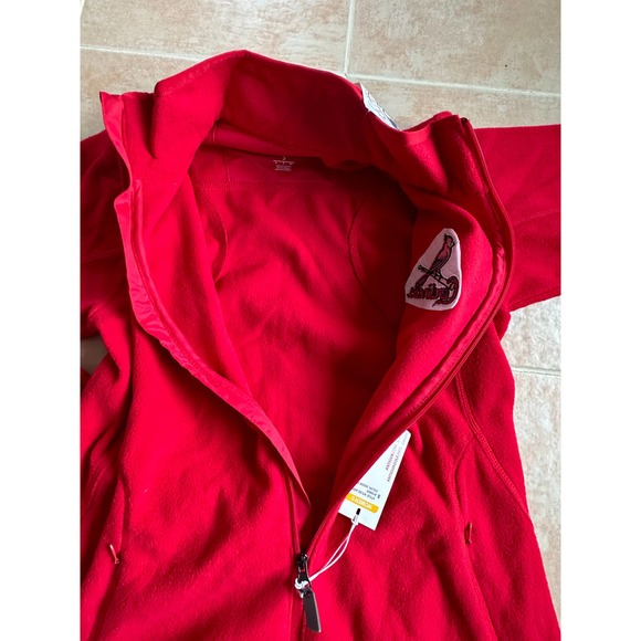 Antigua Ice Red fleece Jacket front zipper Cardinals MLB women size S - Picture 2 of 7